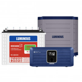 Luminous Zolt 1100 Inverter + RC18000 150 Ah Tall Tubular Battery + Trolley